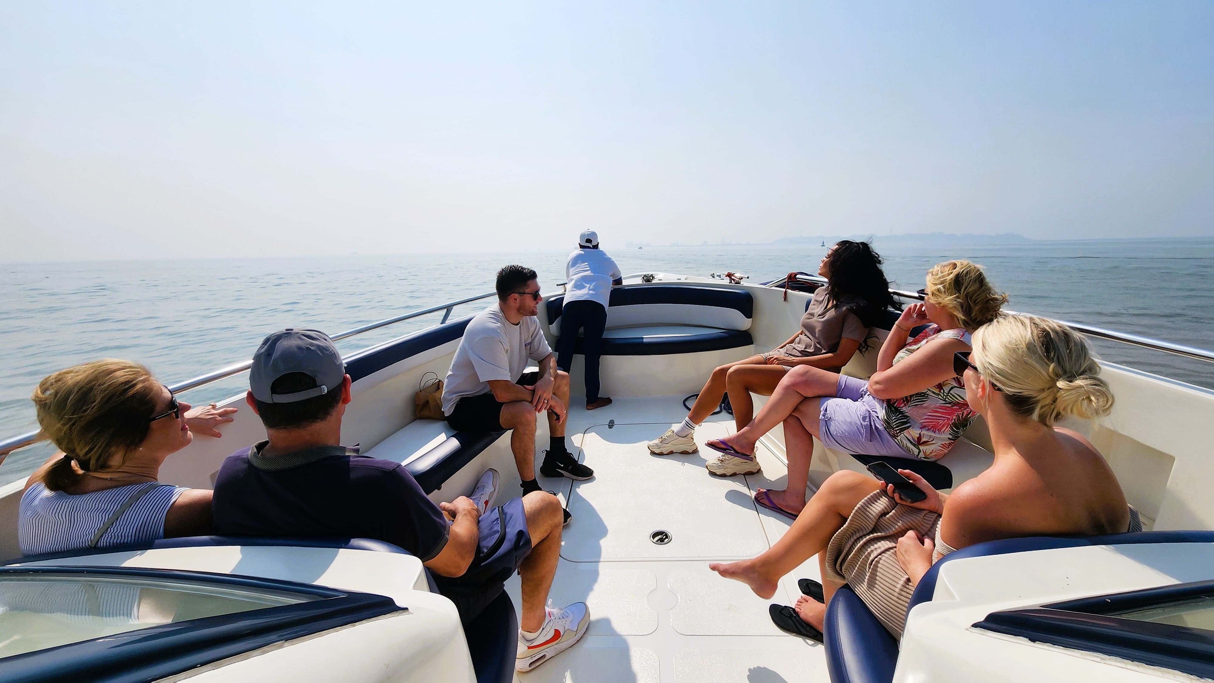 Luxury speed boat journey to Elephanta Island from Mumbai with international travelers